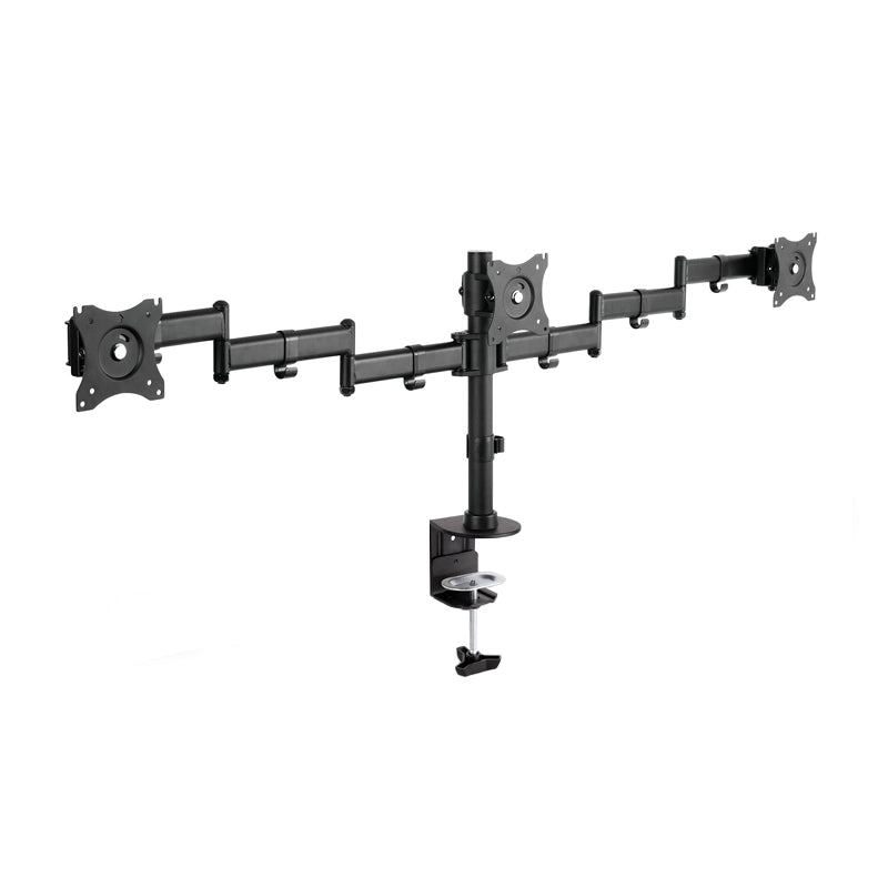 DIGITUS DA90362 - STAFFA DA TAVOLO CON BASE A MORSETTO PER 3 MONITOR 13""/27"" - MAX 8 KG - VESA 75/100