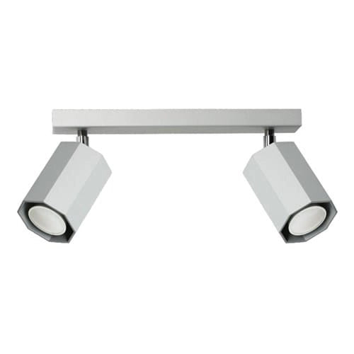 Lampex plafoniera HEX 2 luci grigia in metallo GU10 30 cm