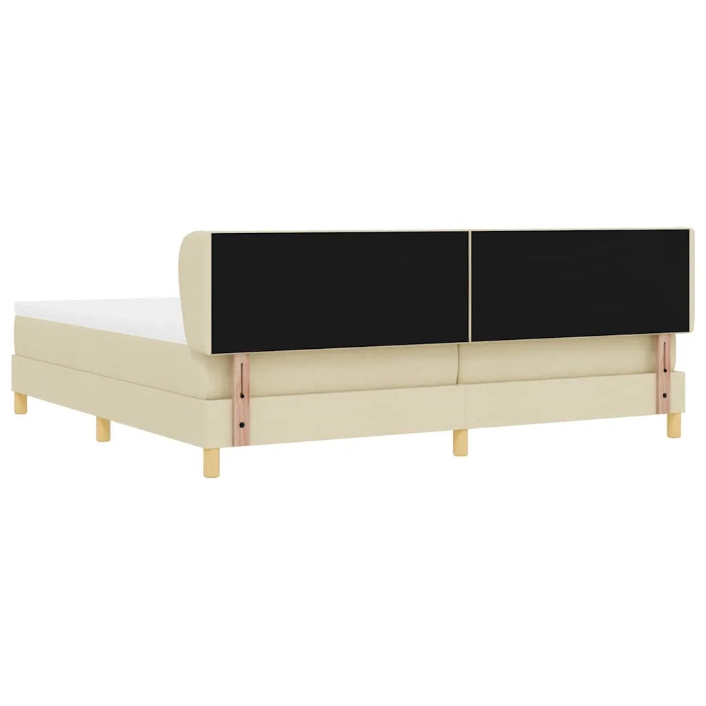 Letto a molle con materasso Crema 200 x 200 cm Tessuto 3340302
