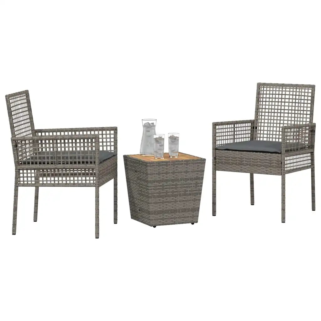 Set Bistro da Giardino 3 pcs Grigio polyrattan 3334961