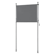 Schermo Verticale Cimarra da Balcone con Pali Telescopici Tenda Parasole Larga 150 cm Grigio Scuro pro.tec