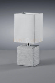 PING LAMPADA TAVOLO CERAMICA GRIGIA PARALUME QUADRATO H.29CM ATTACCO E14
