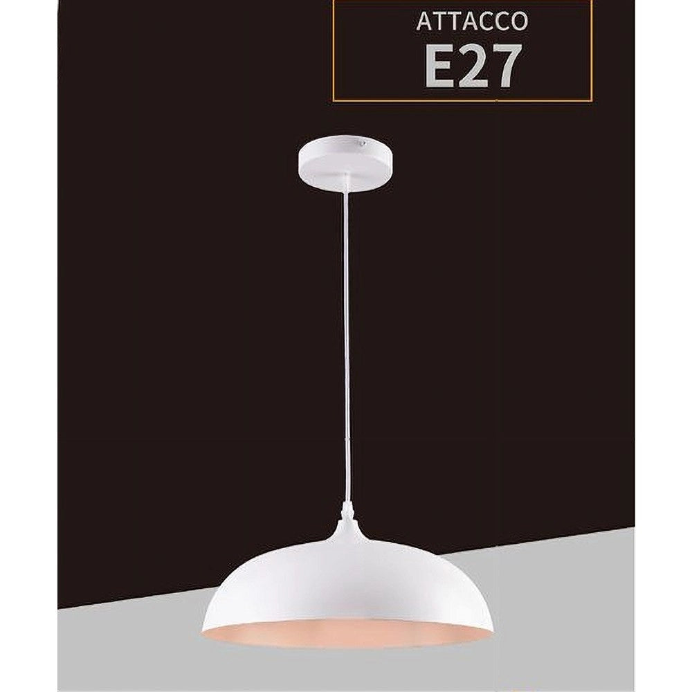 Trade Shop - Lampadario A Sospensione Soffitto E27 Ferro Paralume Moderno Elegante Cupola B90 -