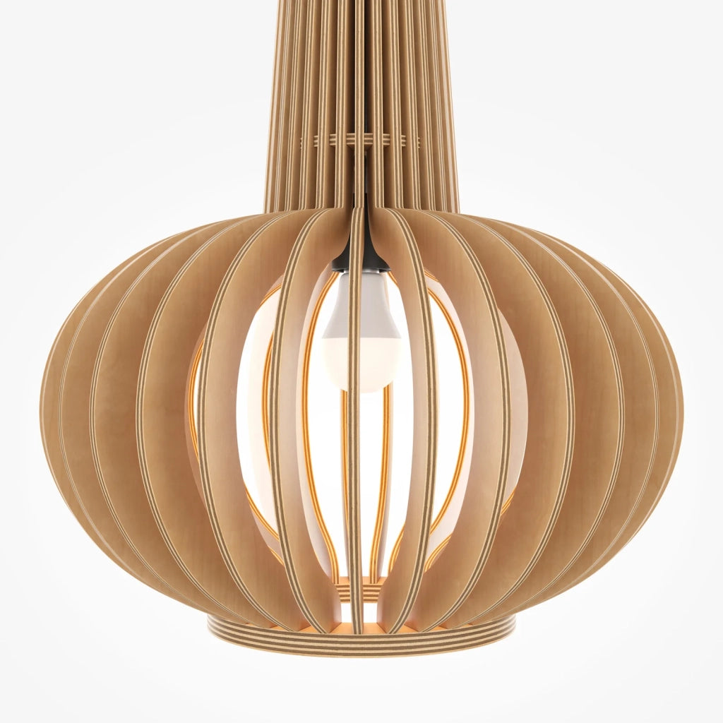 Maytoni Sospensione moderna Roots 1 luce E27 nero metallo legno