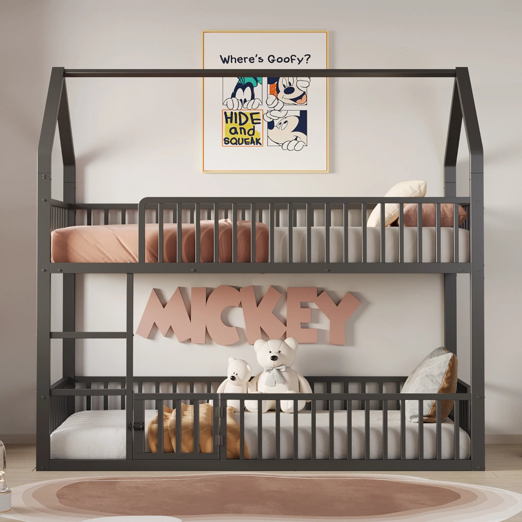 Letto a castello funzione casa metallo 90x200 cm