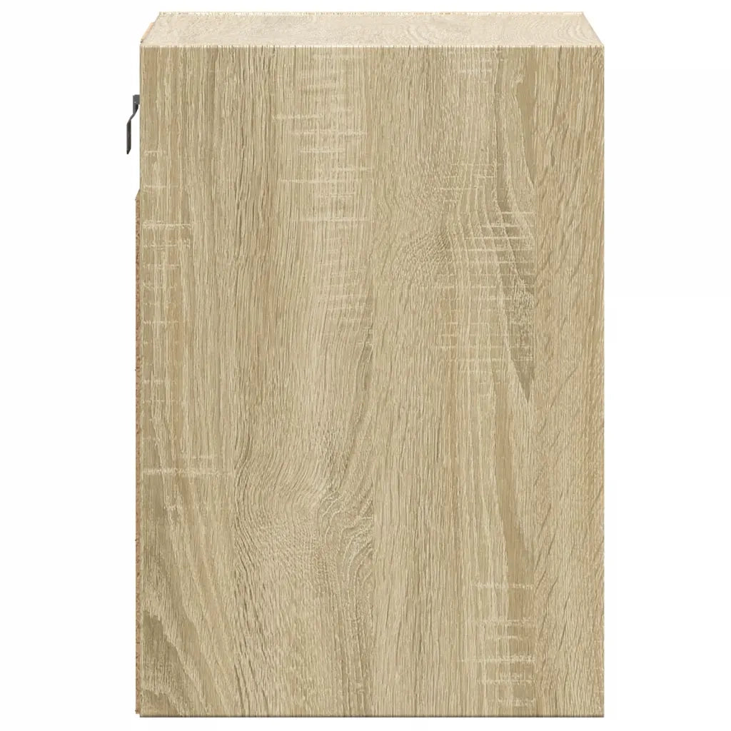 Comodino a Parete con luci LED Rovere Sonoma 3307965