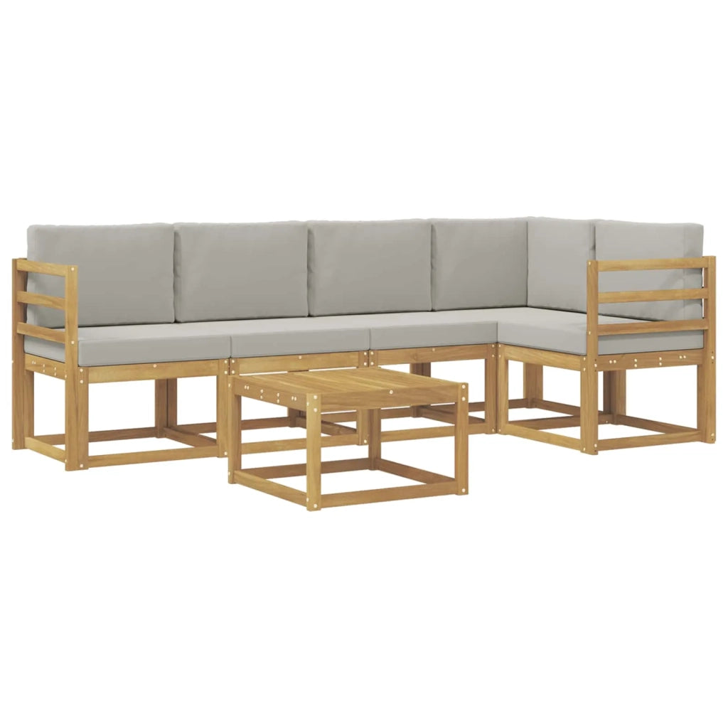 Set di divani da esterno 6 pz Bianco e Grigio Chiaro 3387650