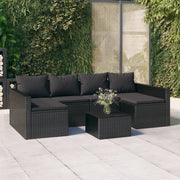 Set da Giardino 2 pz con Cuscini Nero in Polyrattan 362345
