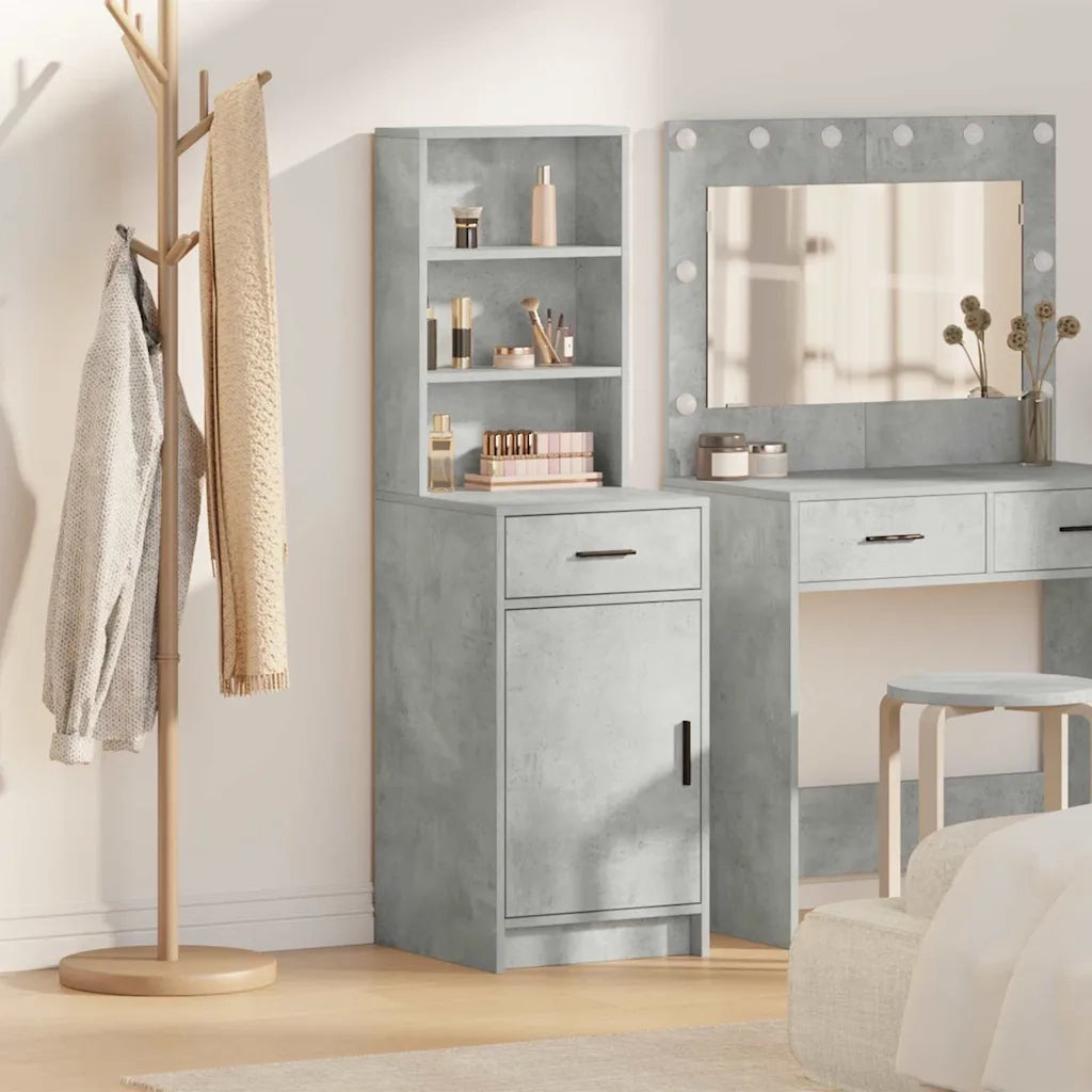 Credenza Grigio cemento 40 x 40,5 x 135 cm Legno multistrato 865076