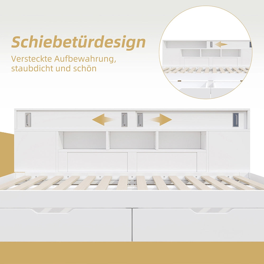 Letto bambini - Xylo - 90x200 cm contenitore bianco
