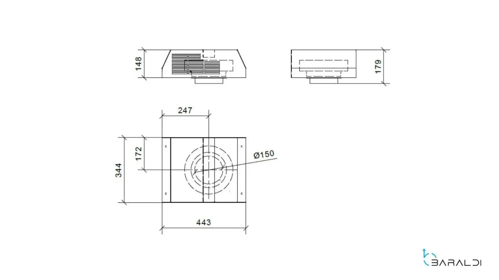 COMPACT MOTORE PER ESTERNO cm 45x35 - Bianco, Inox - 900 m3/h