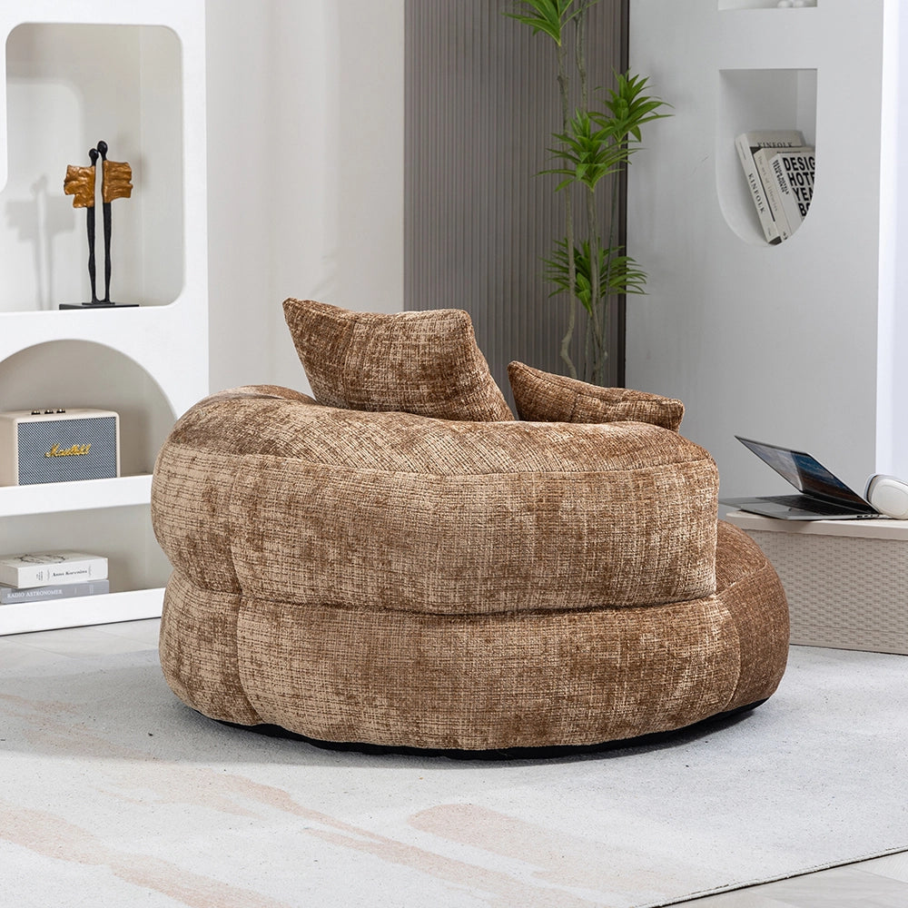Chaise longue - Xylo - gaming chenille caffè con 3 cuscini