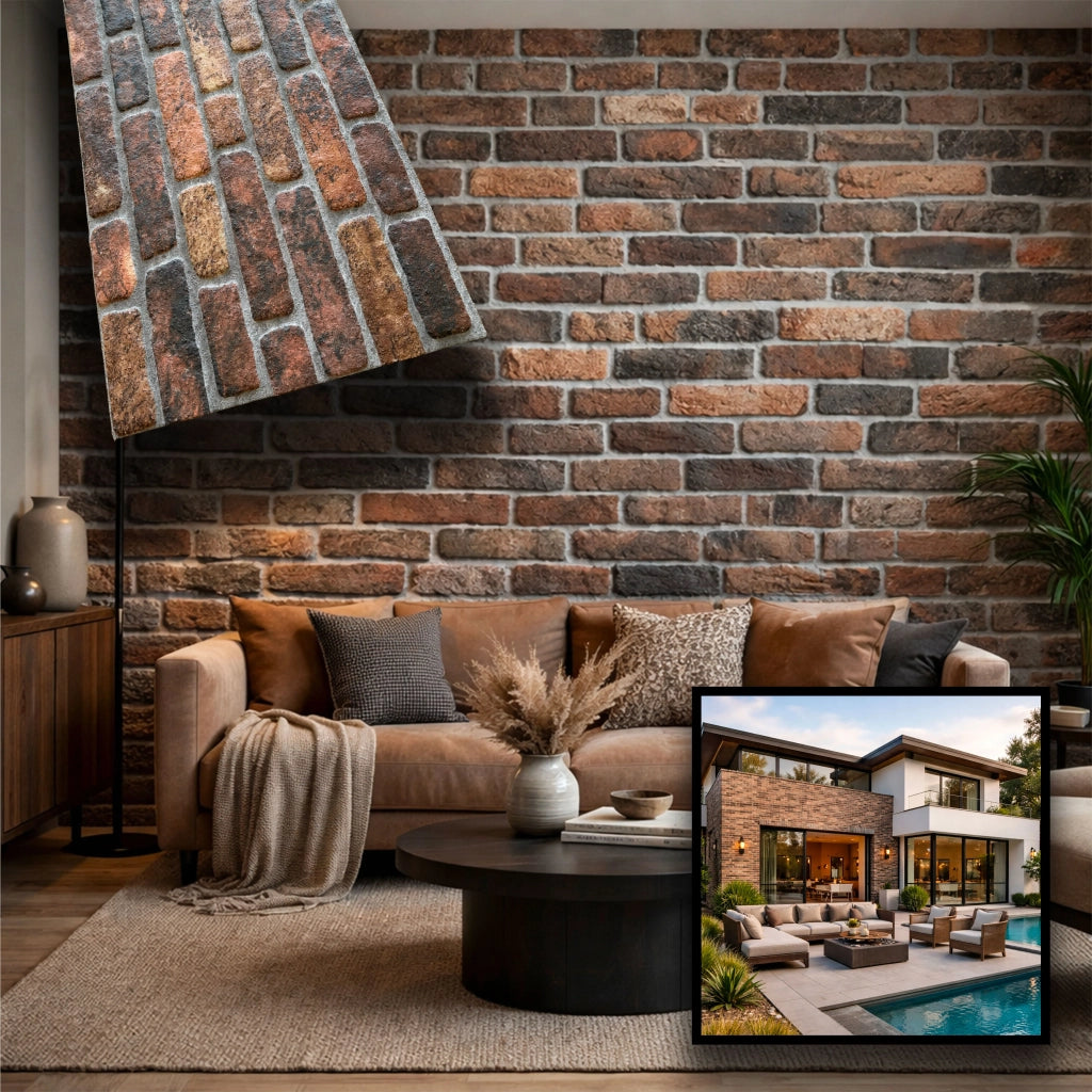 CAPPOTTO esterno - interno isolante in STYROFOAM 3D spess.2cm (120x50cm) con resine e malta London Brick