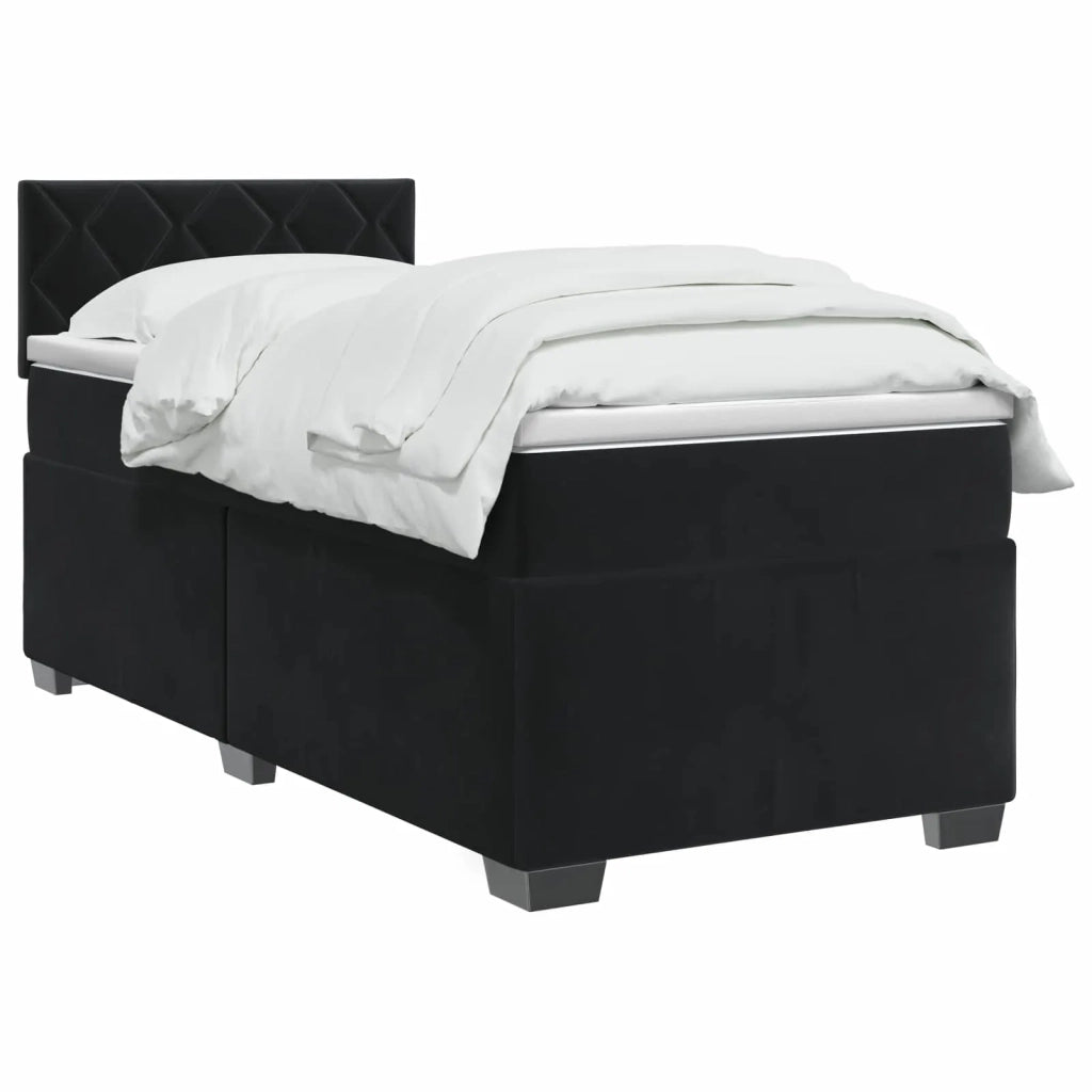 Letto box spring con materasso Nero 80 x 200 cm Velluto 3450610