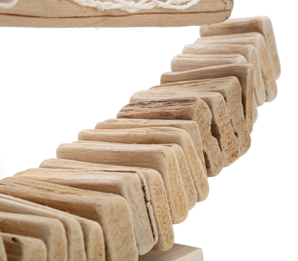 Scultura Barca a Vela in Legno con Rete in Tessuto 45x45 cm - BOAT