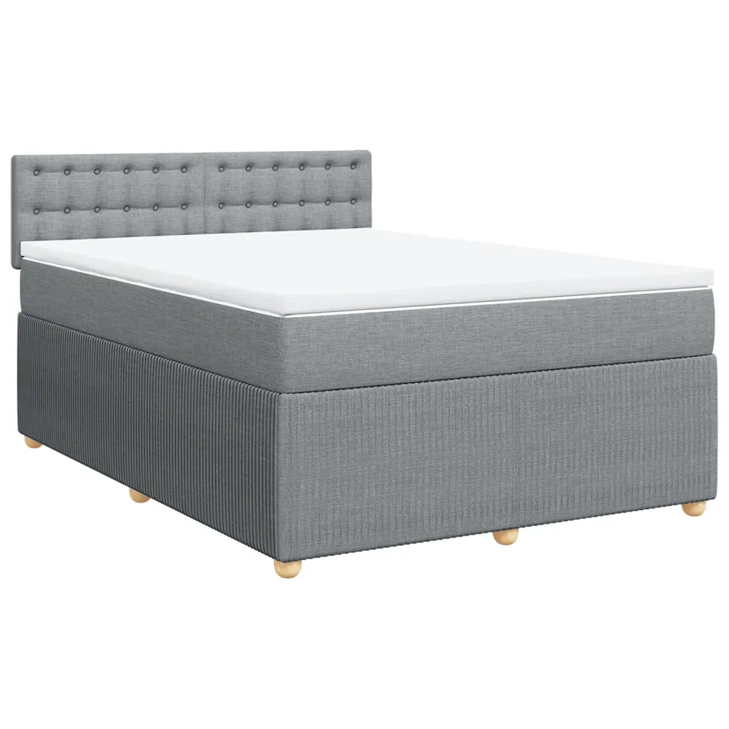 Giroletto a Molle con Materasso Grigio Chiaro 160x200cm Tessuto 3287521