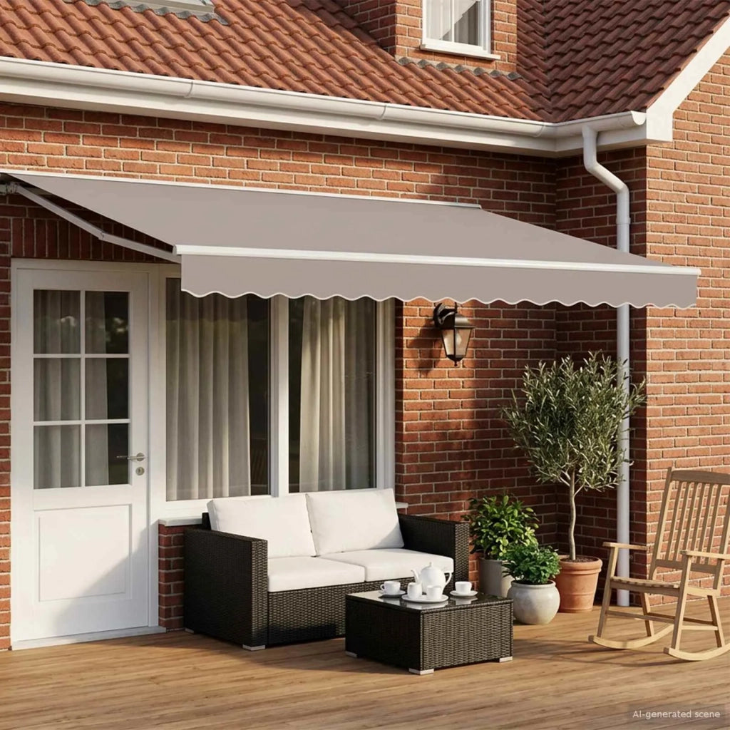 Cornice per Tenda Manuale con LED 4 × 3,5 m 3420644