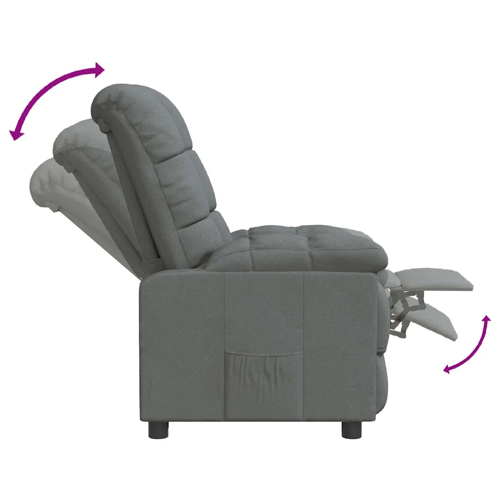Poltrona Reclinabile in Tessuto Grigio Scuro