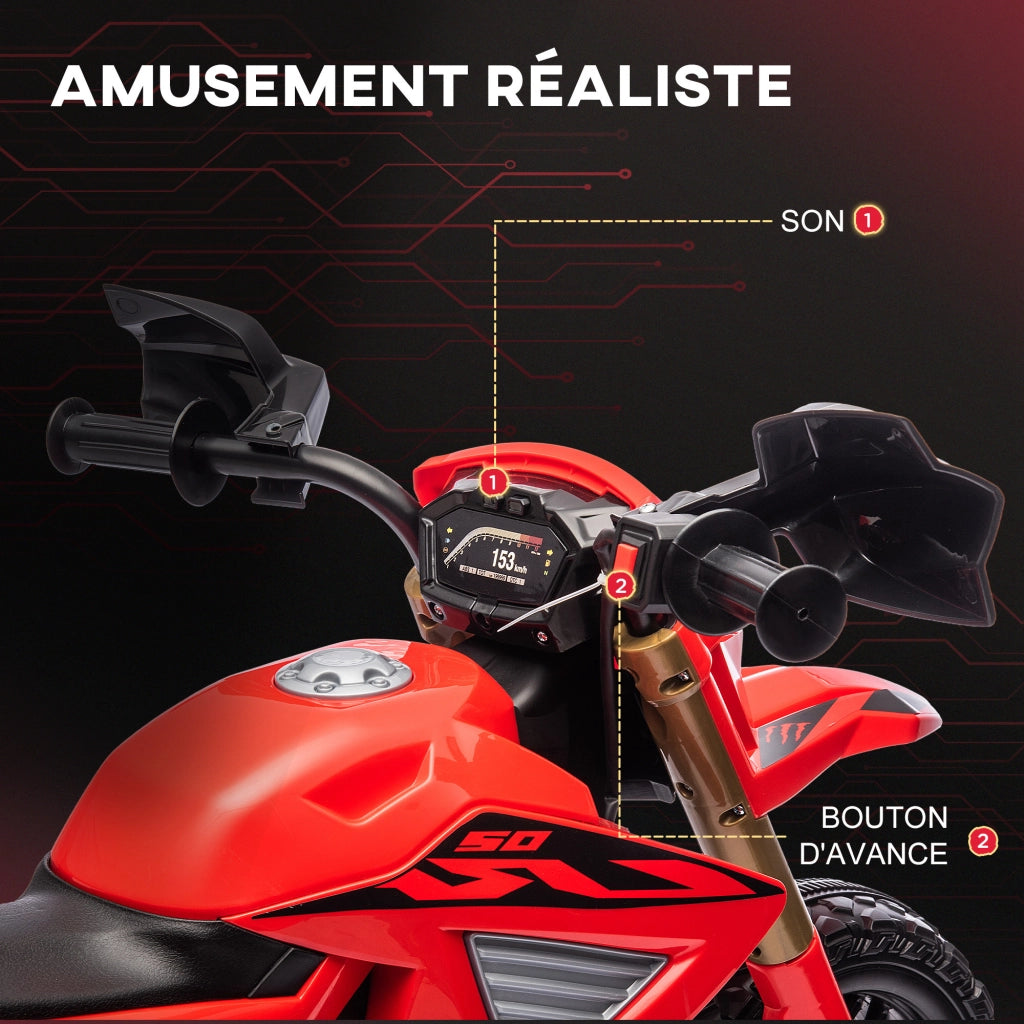 Moto elettrica per bambini 3-8 anni ¨C Minimal ¨C rosso