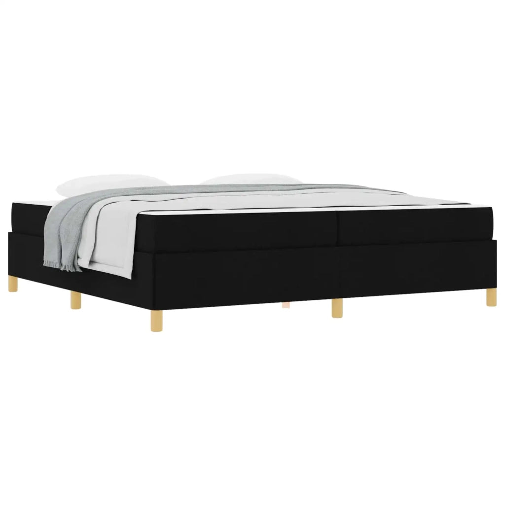 Struttura del letto con materasso Nero 200 x 200 cm Tessuto