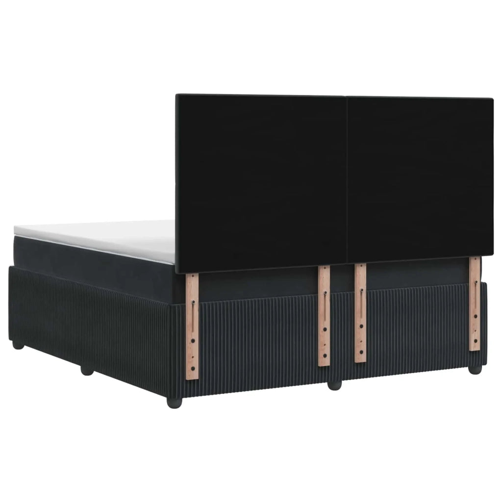 Letto box spring con materasso Nero 180 x 200 cm Velluto 3454657