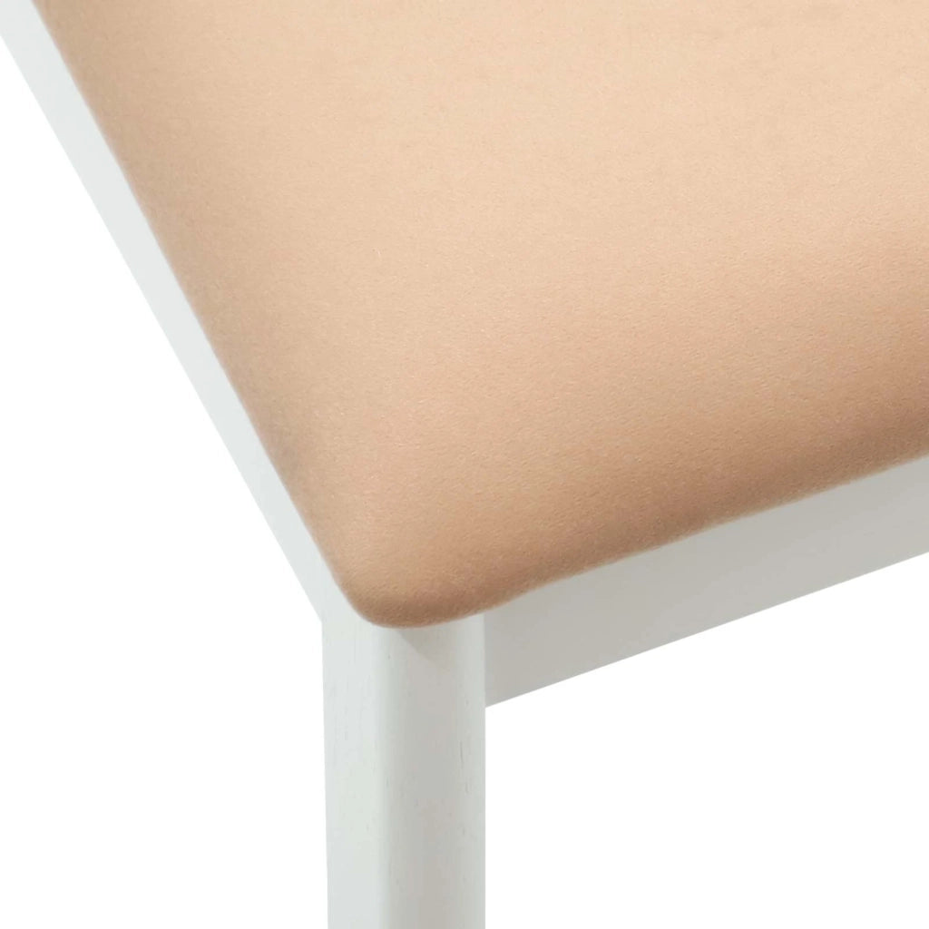 Sedia da pranzo 2 pcs Bianco e marrone Legno di gomma solido 42020409
