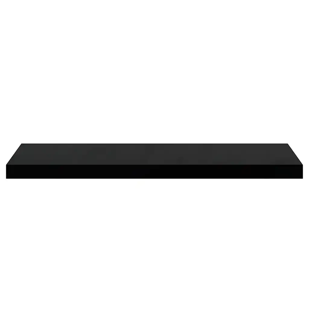 Scaffale a Parete Nero Lucido 80x23,5x3,8 cm in MDF 323772