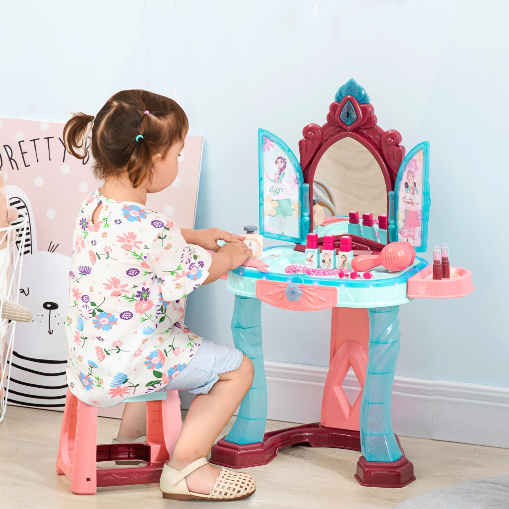 Tocador de Maquillaje Infantil con Specchio e Luce ¨C Minimal ¨C 57x34x76 cm Multicolor