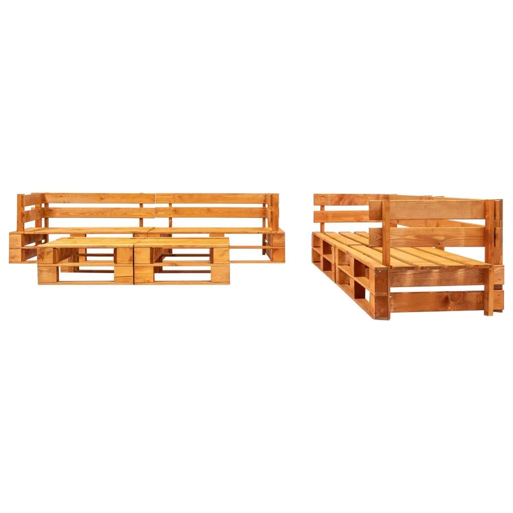 Set Divani da Giardino Pallet 6 pz con Cuscini Grigi in Legno 277471