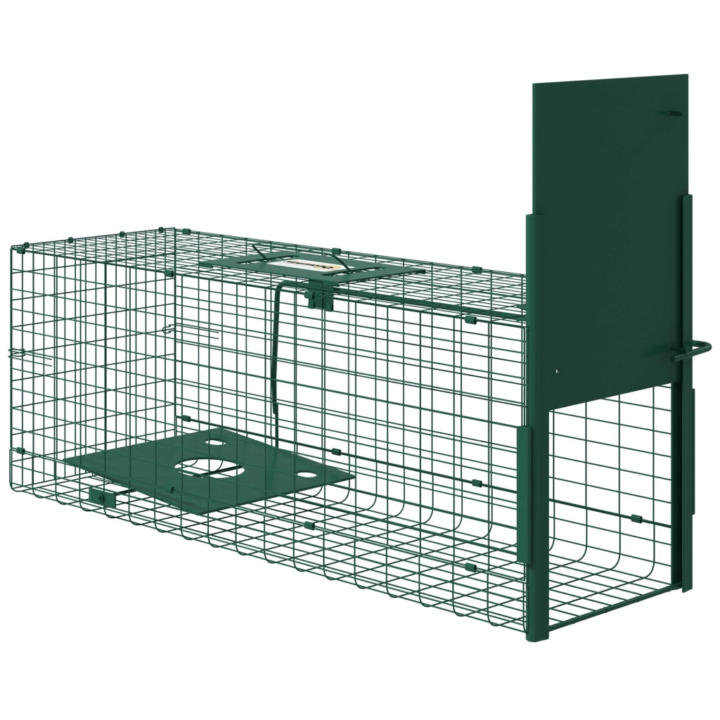 Gabbia Trappola per Animali Piccoli con Una Porta e Maniglia. 80x25x30 cm. Verde Scuro