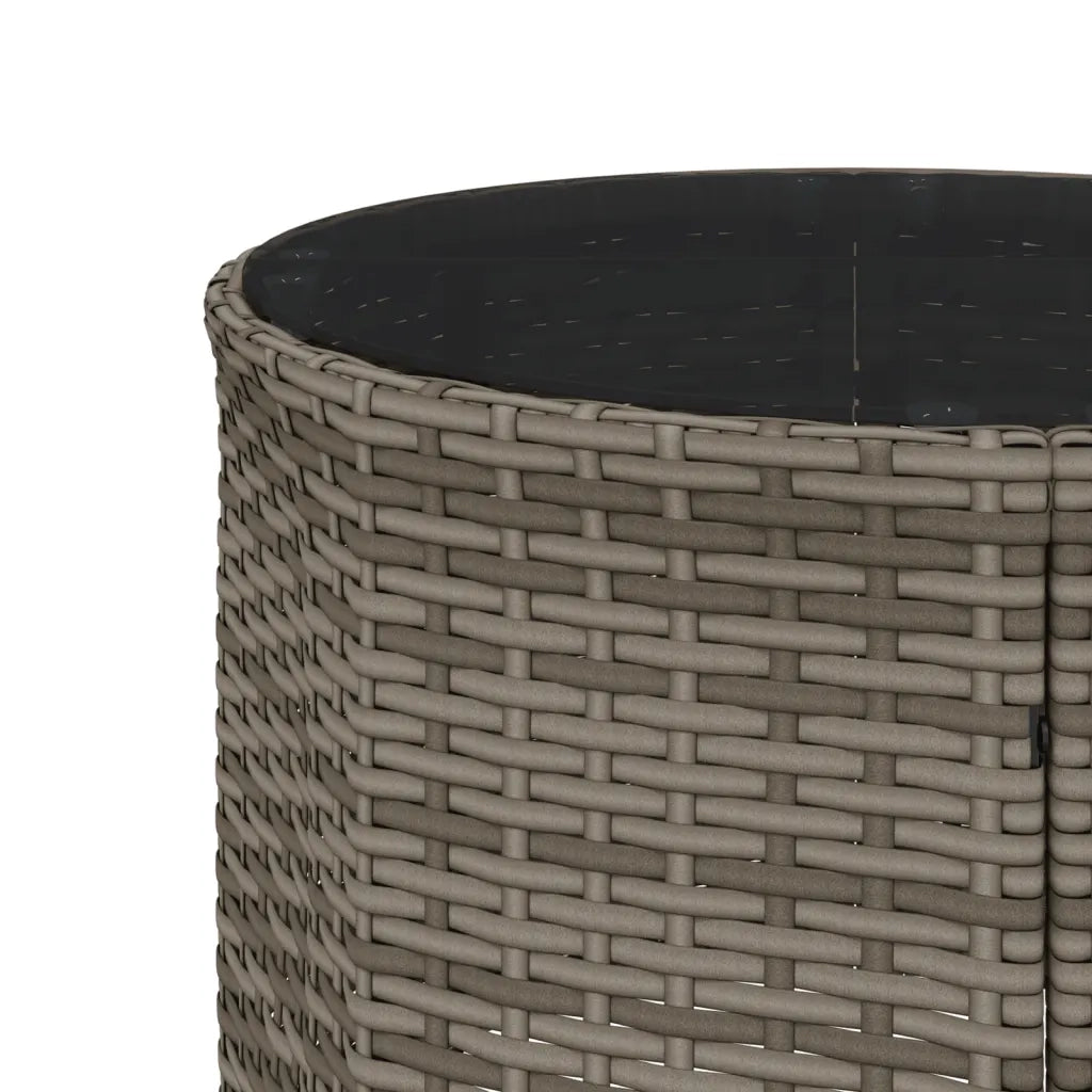 Divano da Giardino Tavolo e Cuscini Circolare Grigio Polyrattan 3318536