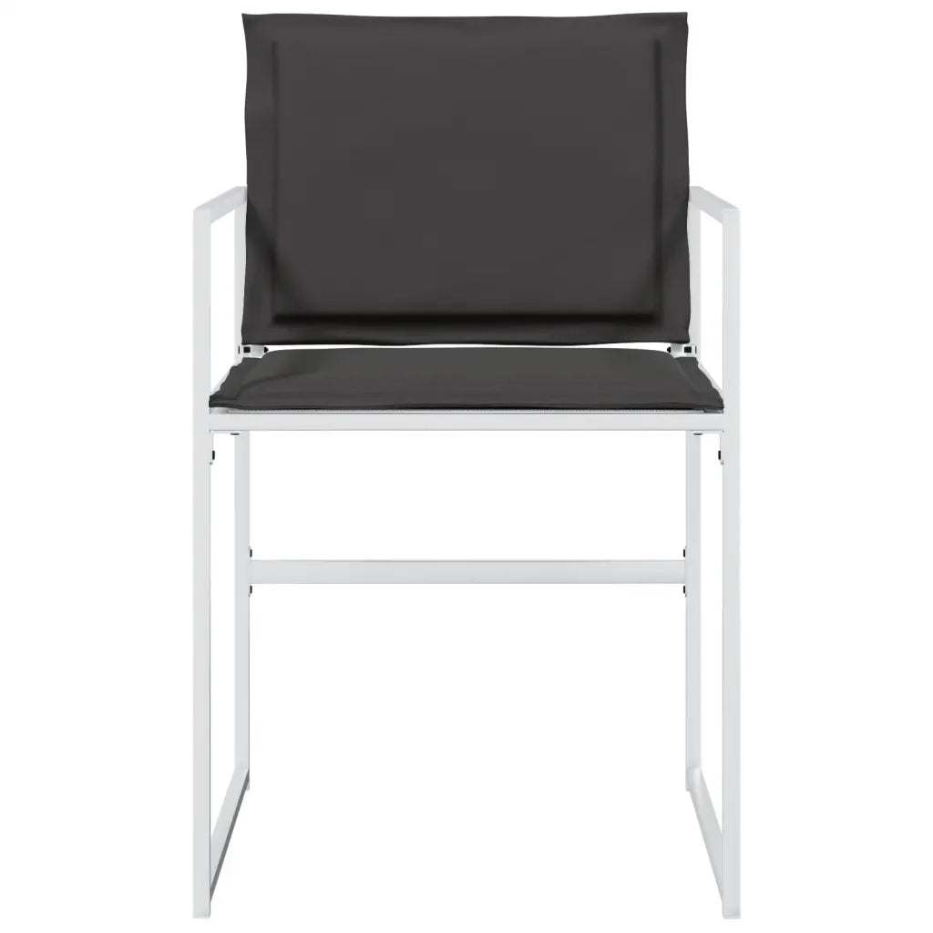 Sedie da Giardino con Cuscini 4 pz Bianchi Acciaio e Textilene 4008590