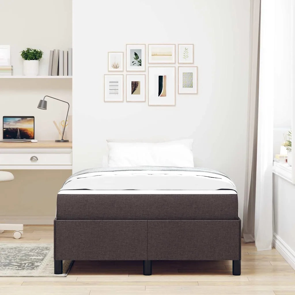 Letto a molle Marrone Scuro 120 x 200 cm Tessuto