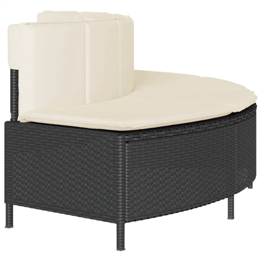 Panche Vasca Idromassaggio con Cuscini 2pz in Polyrattan Nero 365618