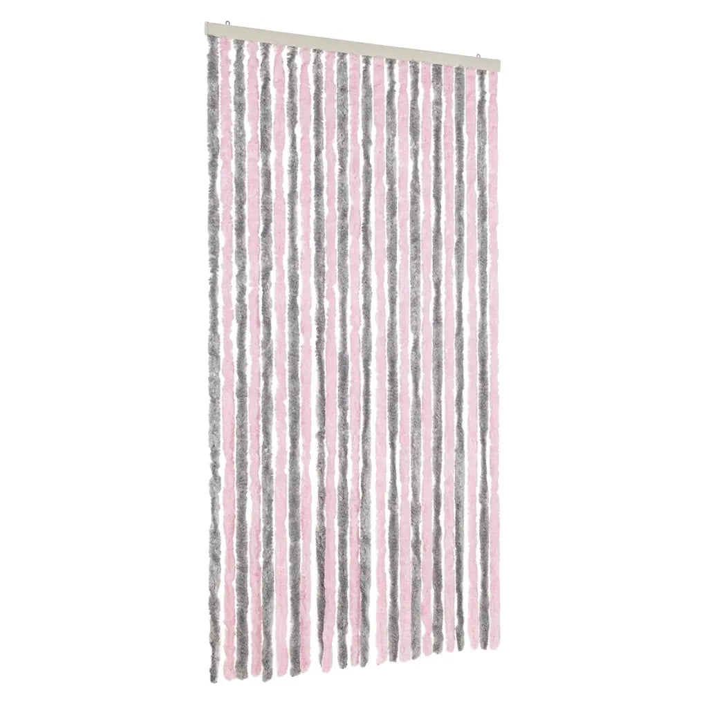 Tenda Antimosche-Zanzariera Grigio Argento e Rosa 100x220 cm in Ciniglia