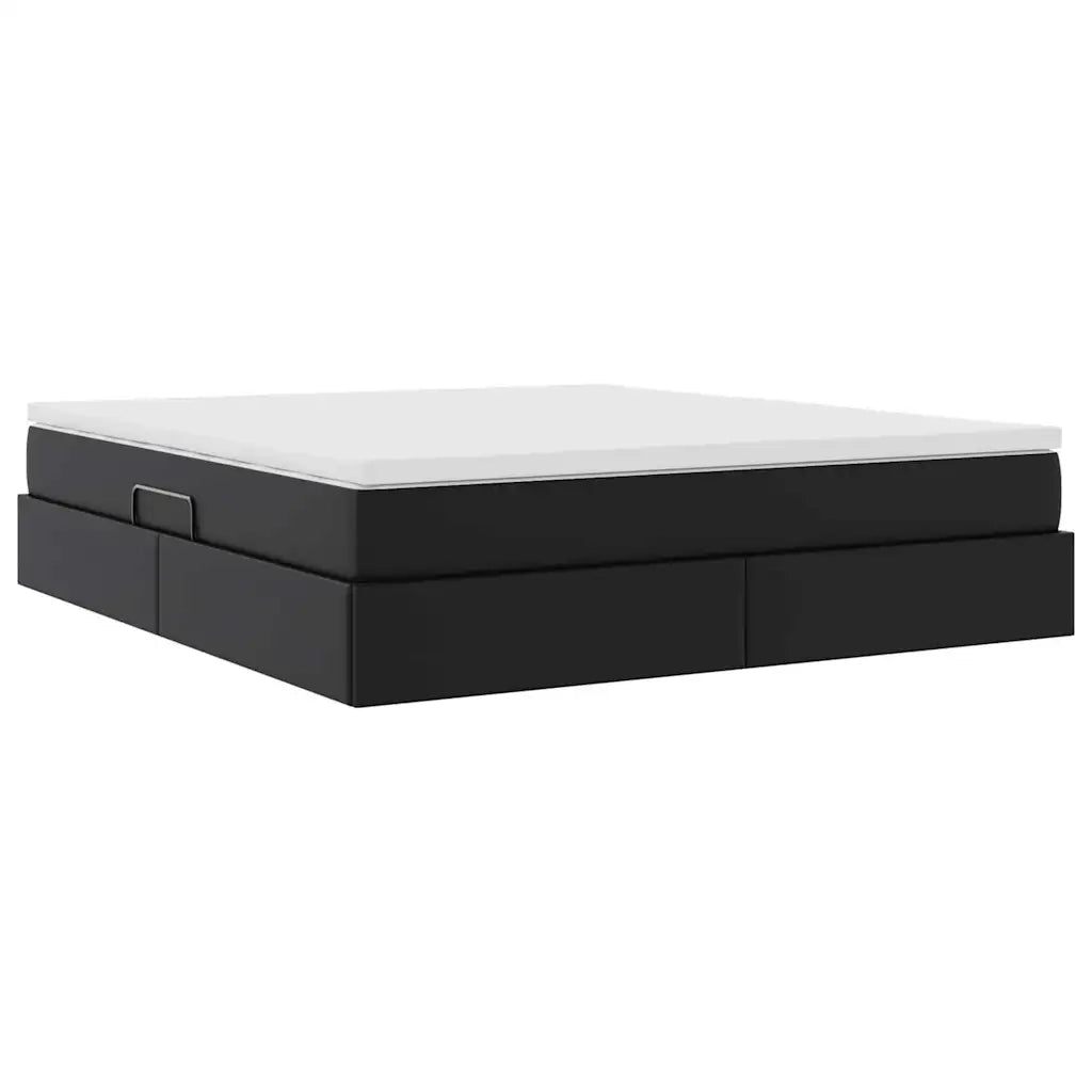 Letto con contenitore e materasso Nero 180 x 200 cm 3370174