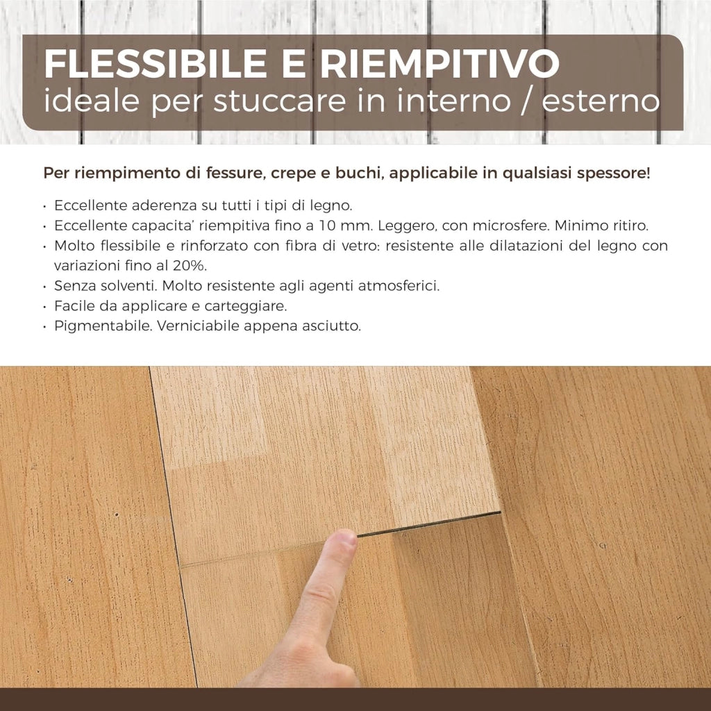 Aguaplast woodlite stucco per legno colorato pronto all’uso verniciabile 125 ml *** colore- mogano, confezione 1