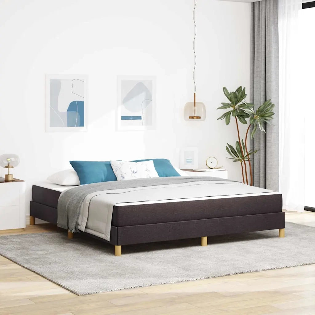 Letto a molle con materasso Marrone Scuro 180 x 200 cm Tessuto