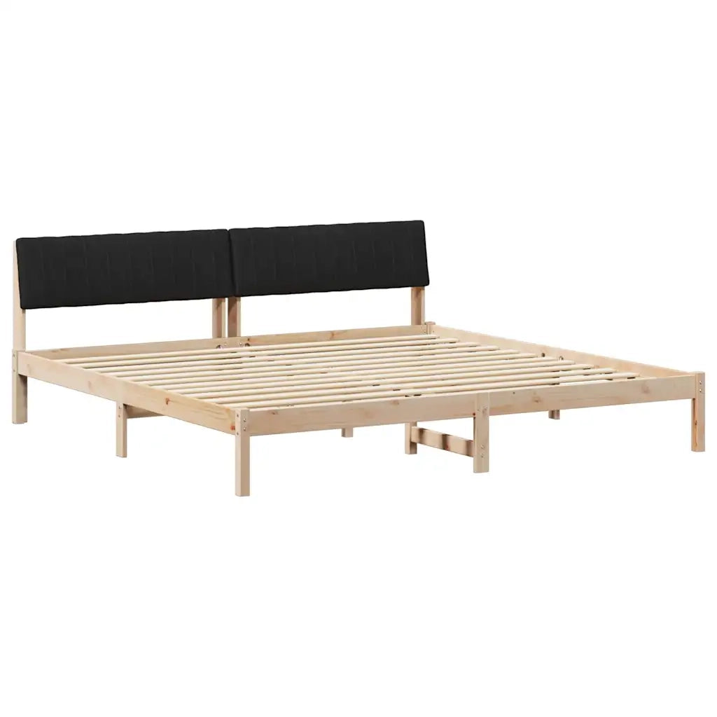 Struttura del Letto con testiera Marrone e nero 200 x 200 cm