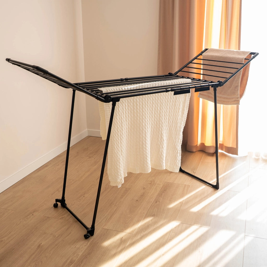 Stendibiancheria verticale grande XXL KADAX, robusto, pieghevole, per giardino e balcone, 27 m