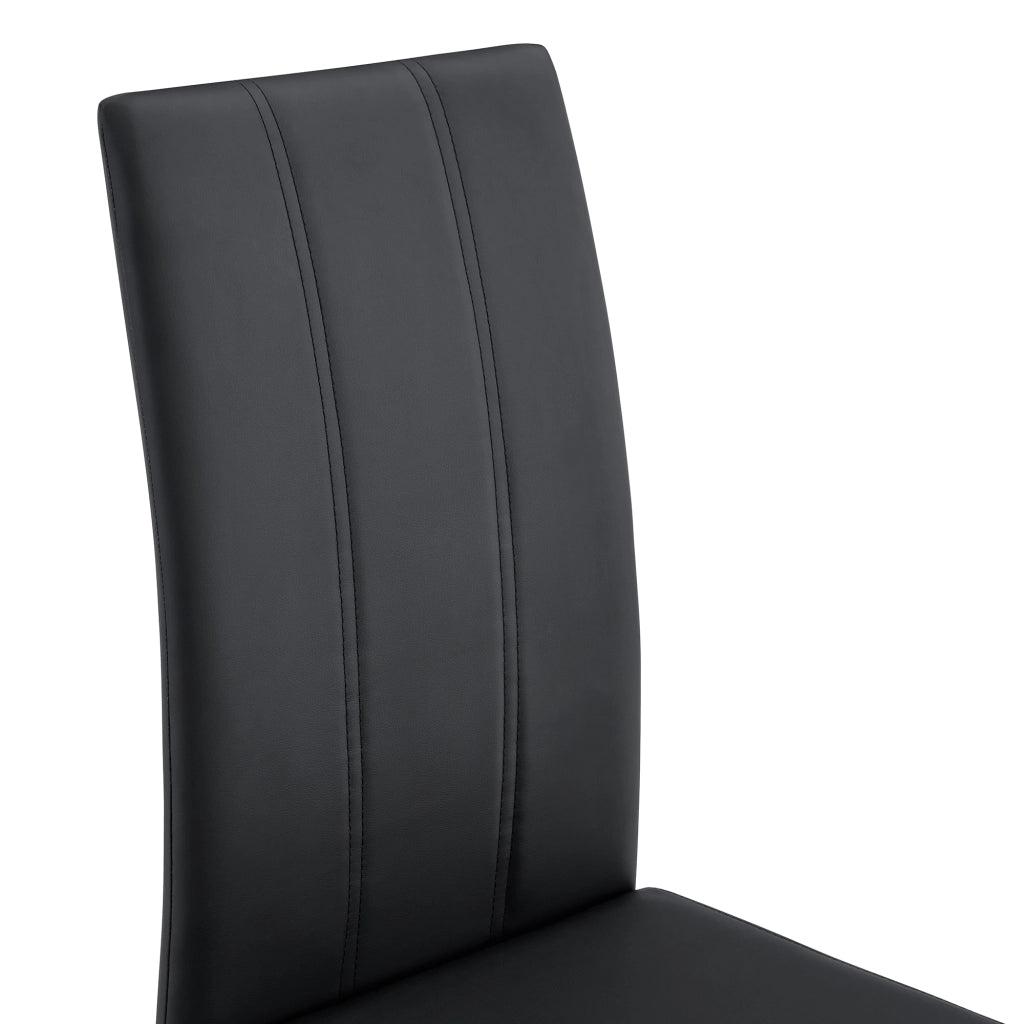 Sedia da Pranzo Moderna ¨C MINIMAL ¨C Nero, Ecopelle e Struttura in Metallo