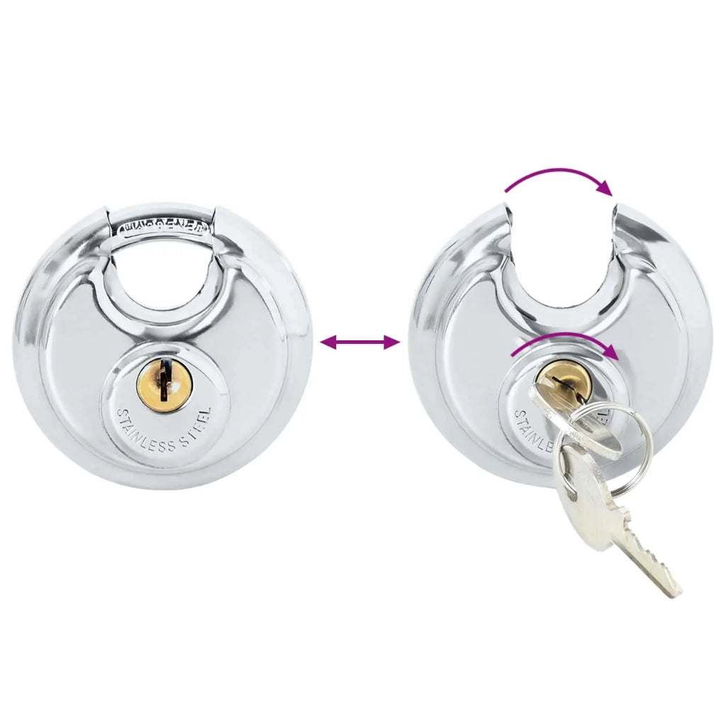 Lucchetti Discus con Chiavi 2 pcs Argento 7 x 2.4 x 7 cm 42020747