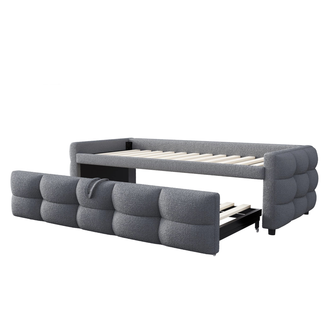 Letto a divano estraibile teddy velluto 90/180x190 cm