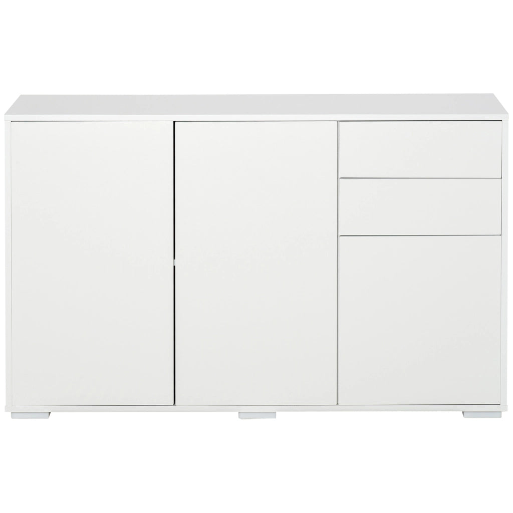 Credenza con 2 cassetti, Push-Click ¨C Minimal ¨C Bianco, 117x36x74