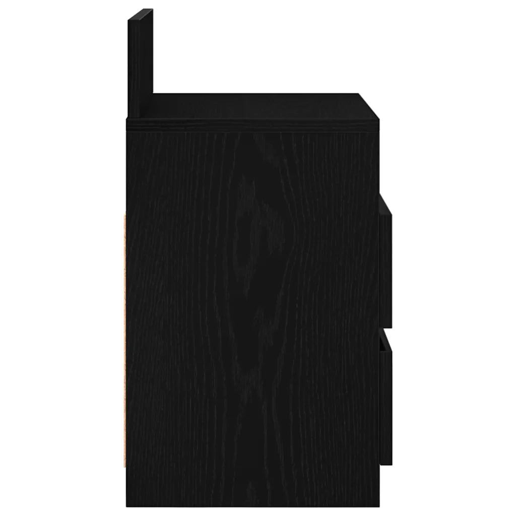 Comodini 2 pz con 2 Cassetti Neri 40x33x60 cm 858563