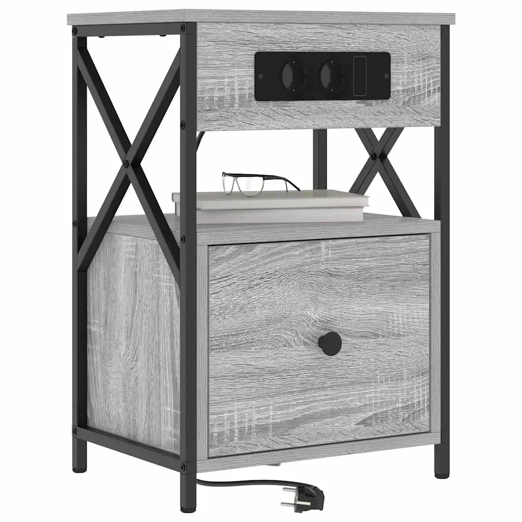 Set di 2 Comodini | Armadio da Notte | Mobiletto da notte Grigio Sonoma 40 x 31 x 60 cm