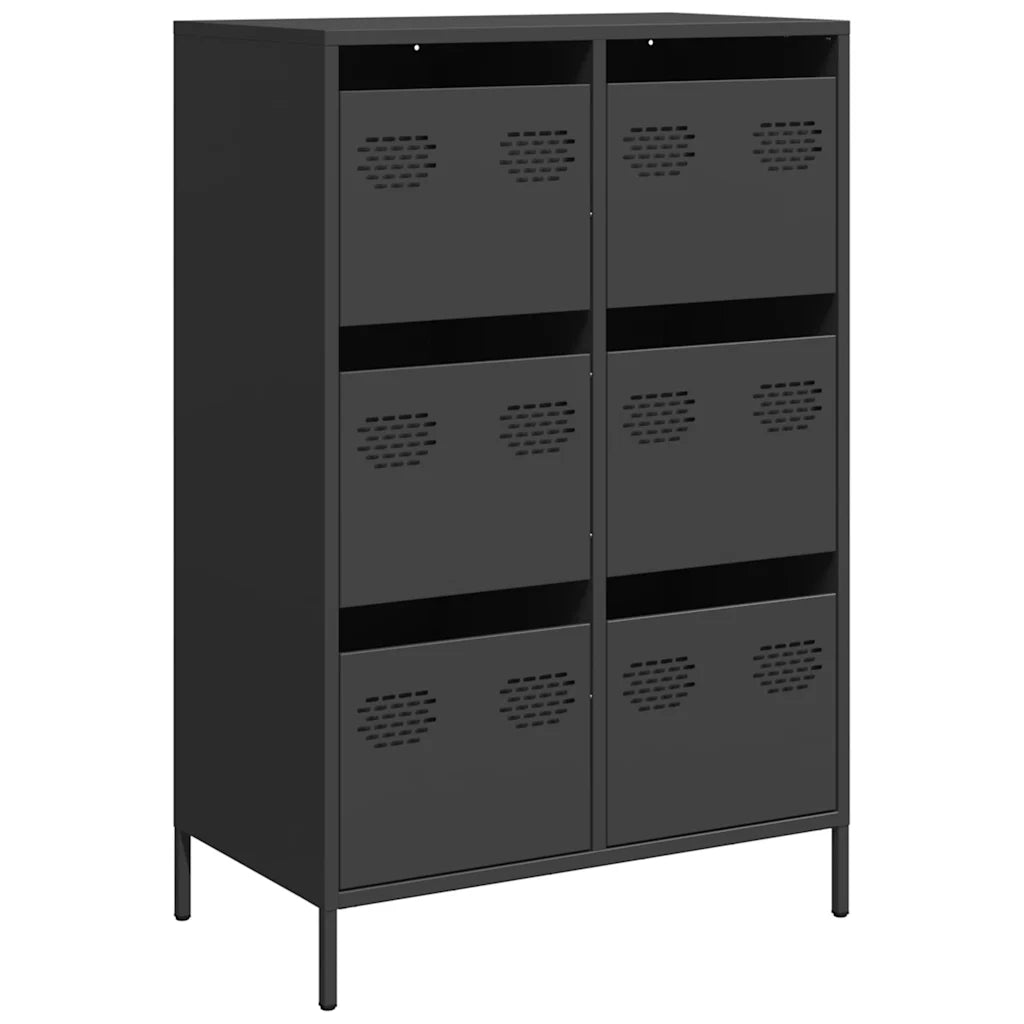 Credenza Nera 68x39x101,5 cm in Acciaio