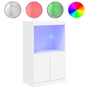 Credenza con Luci -Buffet-Armadio da cucina Bianca 60,5x37x100 cm