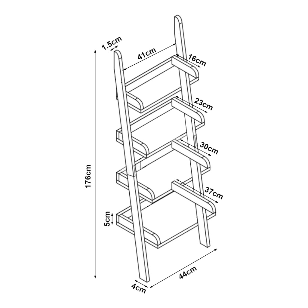 Scaffale da Terra Göinge a Forma di Scaletta 176 x 44 cm Bambù Naturale [en.casa]