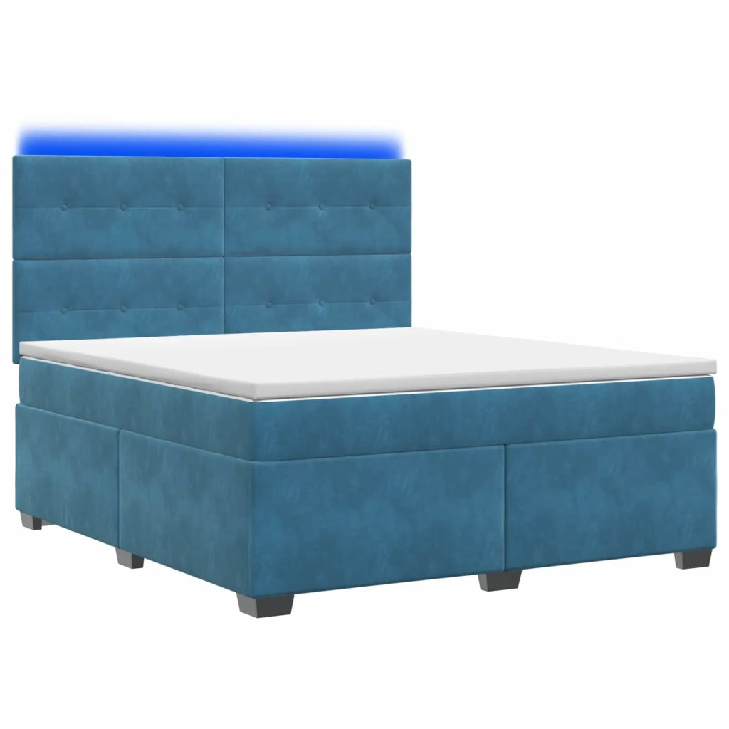 Letto box spring con materasso Blu 180 x 200 cm Velluto 3455160